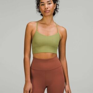 Lululemon Flow Y Nulu Longline Bra Light Support, A-C Cups Bronze Green Size 2